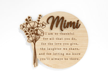 Round Mom Quote Sign SVG Mother's Day Wall Decor Laser Cut File for xTool and Glowforge