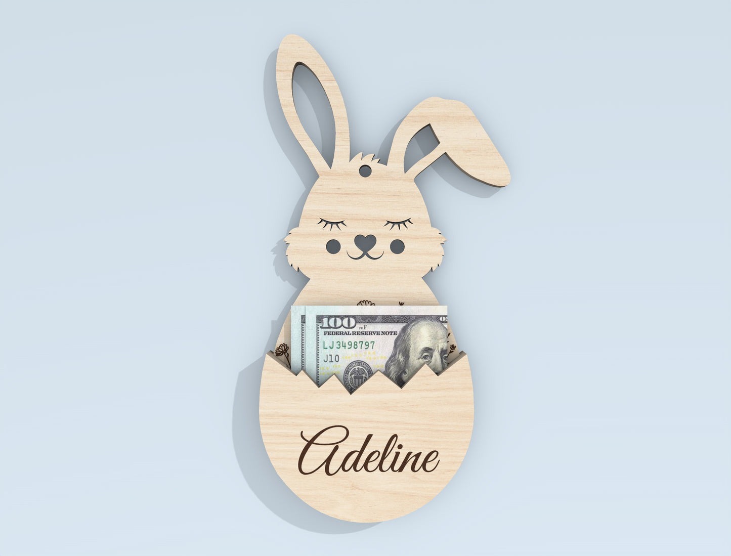 Personalized Easter Bunny Money Holder SVG Bundle for Glowforge