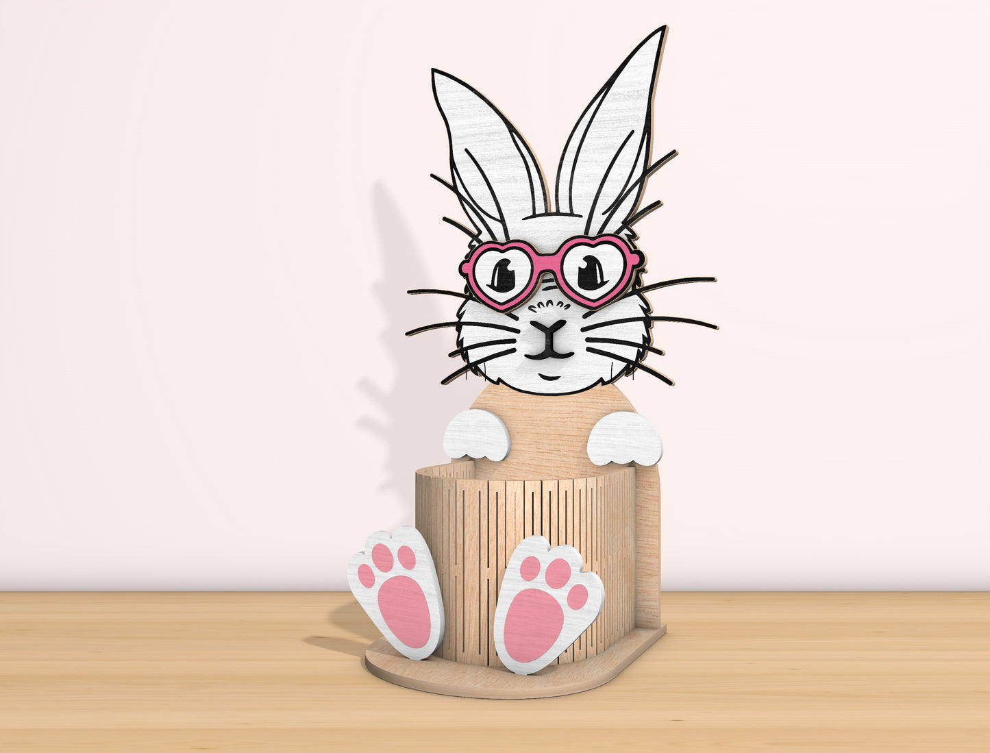 Bunny Basket SVG Bundle Cute Rabbit Egg Holder Glasses for Glowforge