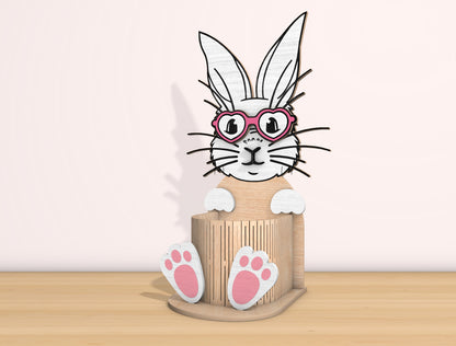 Bunny Basket SVG Bundle Cute Rabbit Egg Holder Glasses for Glowforge