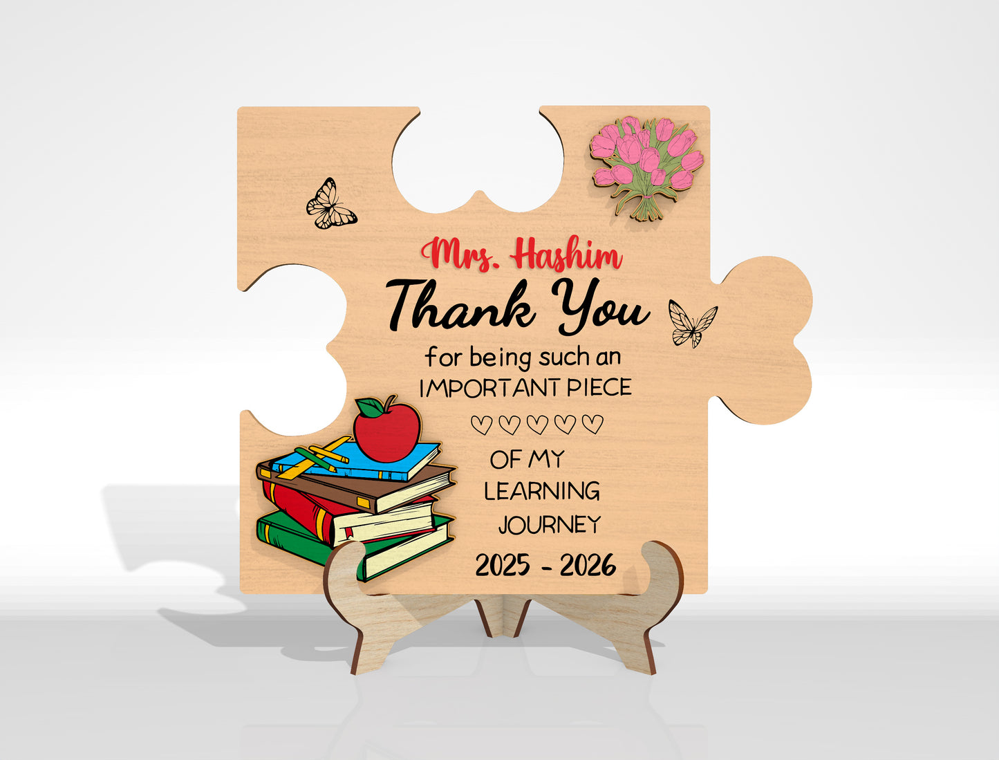 Personalized Teacher Appreciation Plaque SVG Bundle Laser Cut File for Glowforge and xTool