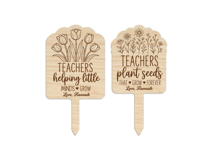 Teacher Mom Plant Marker SVG Bundle Thank You Grow Quote Laser Cut File for Glowforge and xTool