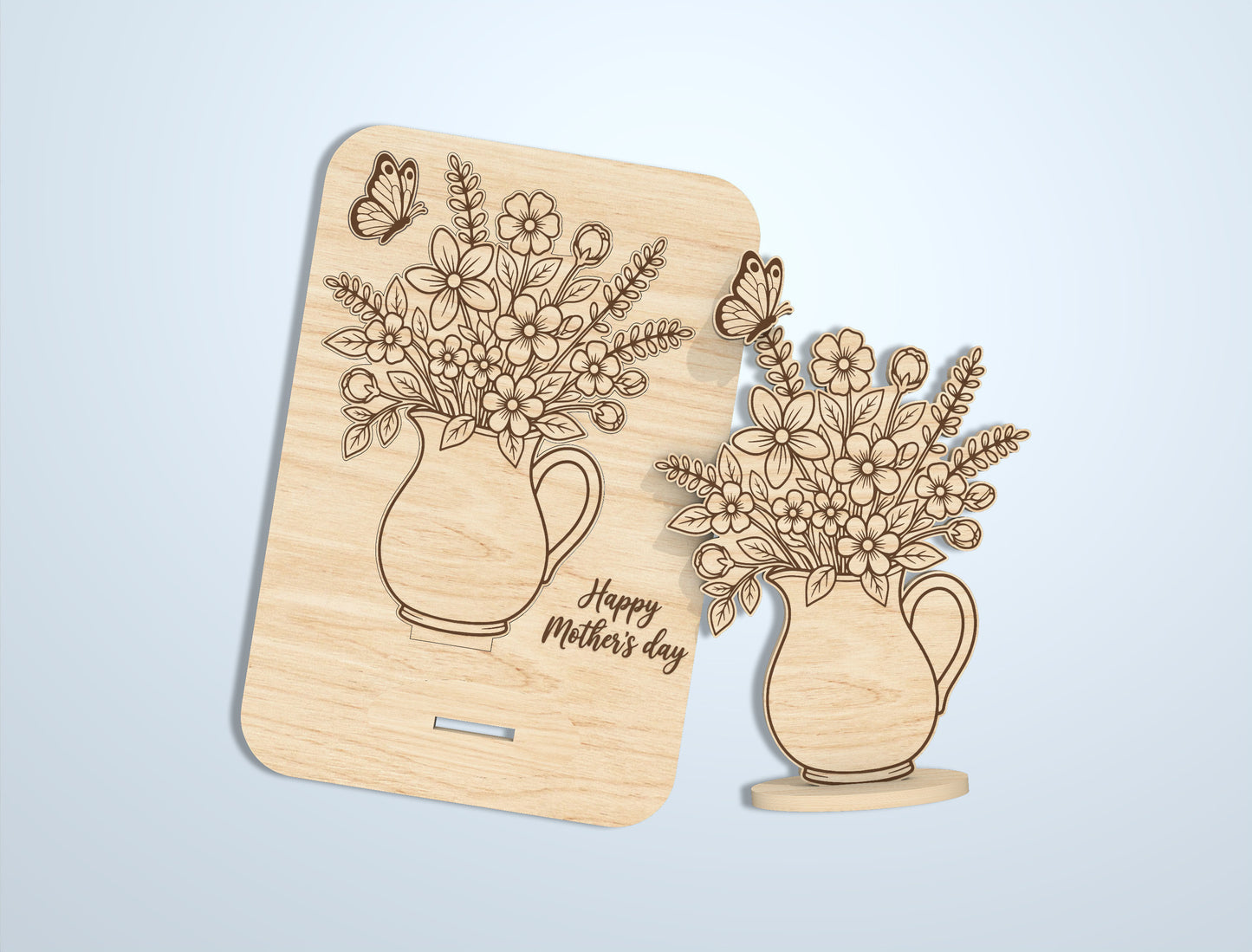 Floral Card Stand SVG Bundle Mother's Day Laser Cut File for Glowforge and xTool