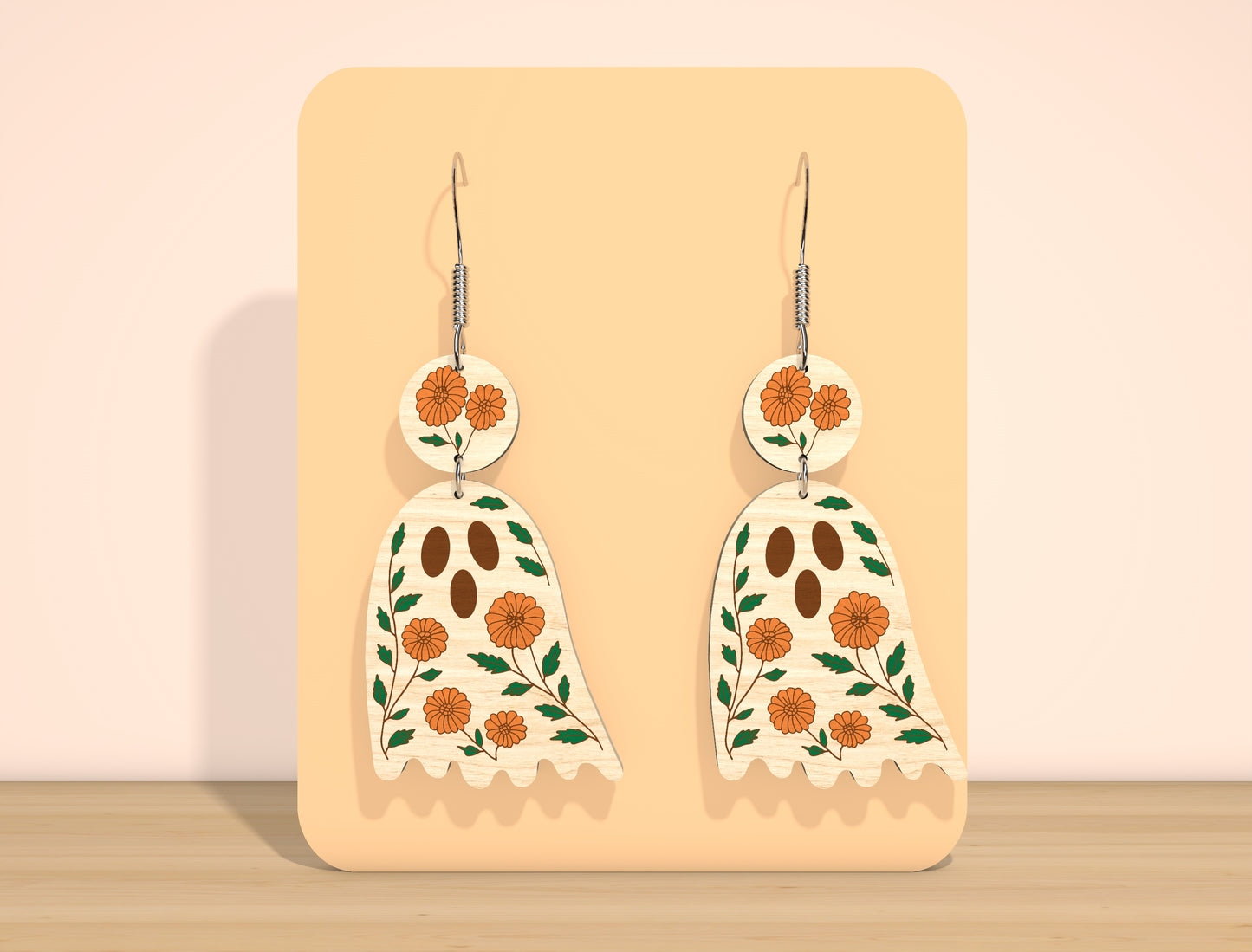 Ghost Sunflower Earrings SVG Bundle for Glowforge xTool LightBurn