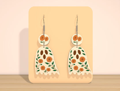 Ghost Sunflower Earrings SVG Bundle for Glowforge xTool LightBurn