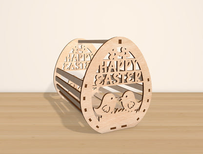 Easter Egg Basket Holder SVG Bundle Wooden Candy for Glowforge and xTool