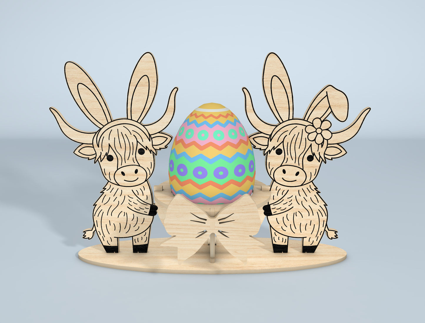 Animal Egg Stand SVG Bundle Easter Egg Holder for Glowforge and xTool