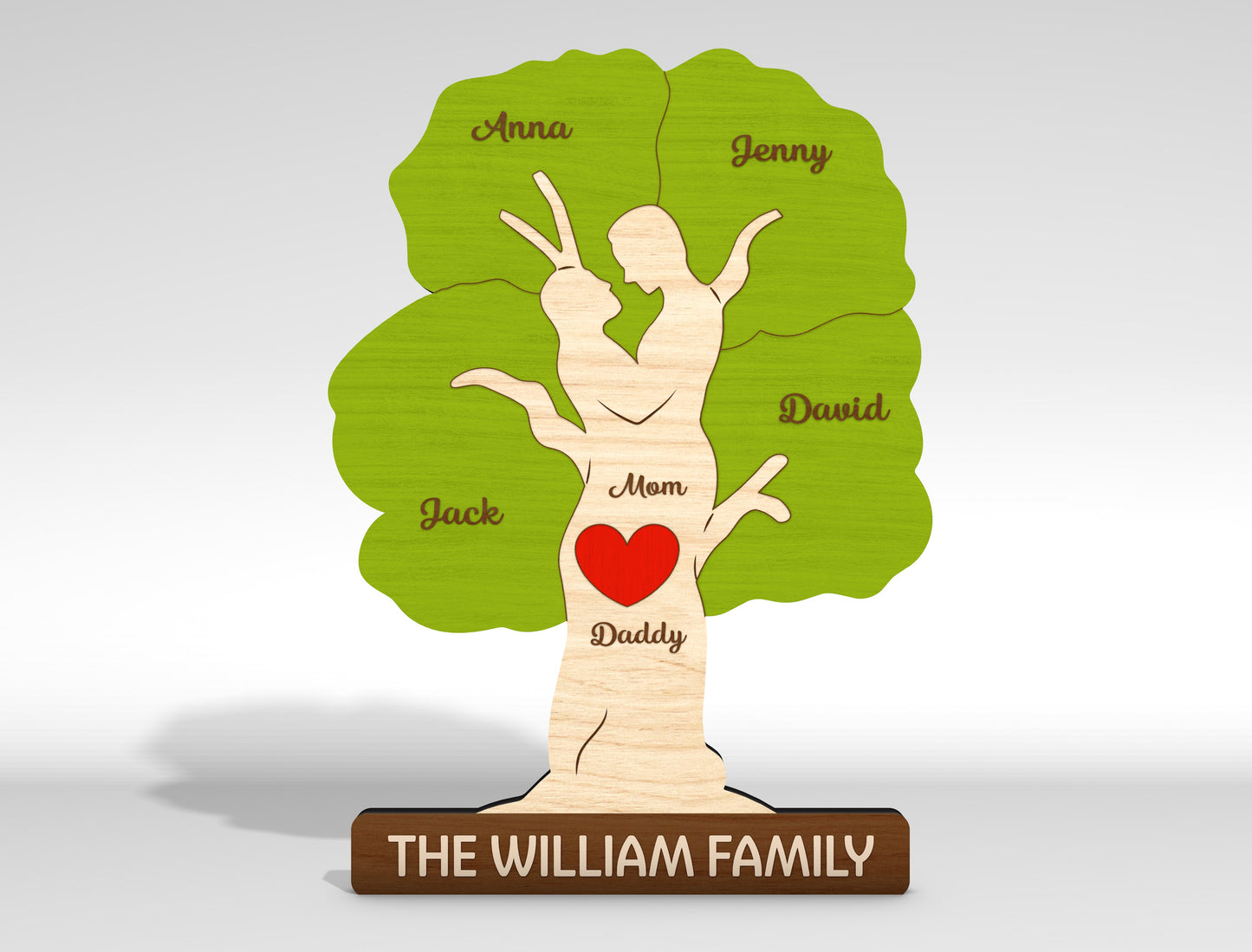 Personalized Family Tree Couple Sign SVG for Glowforge and xTool