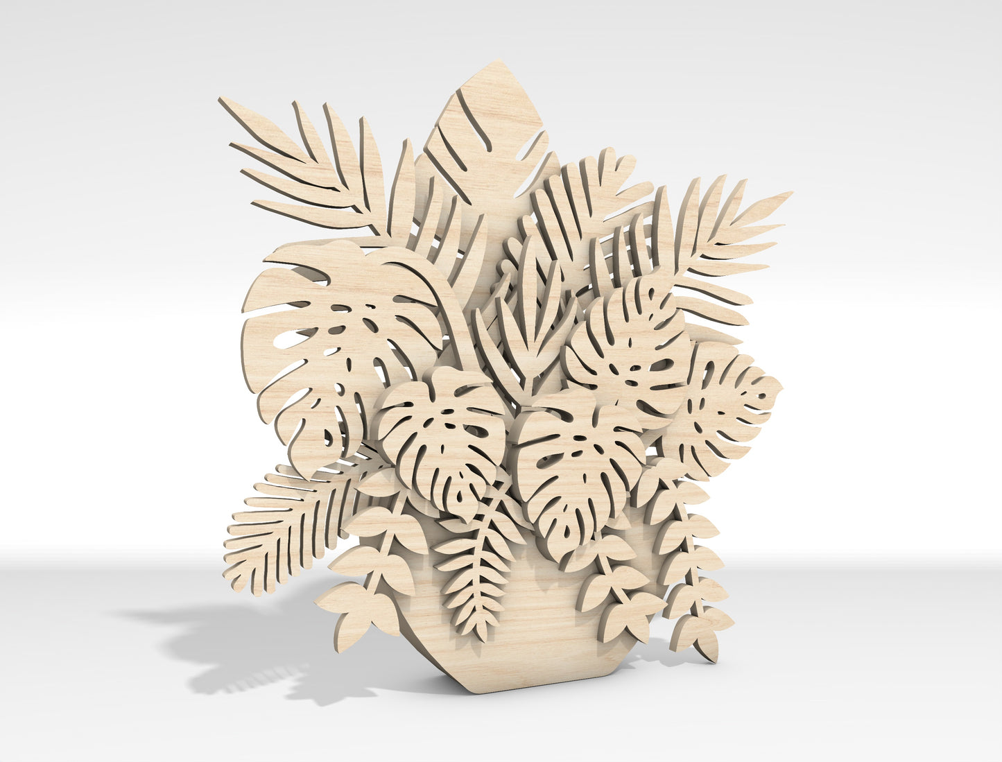 Multilayer Tropical Plant SVG Laser Cut File for Glowforge and LightBurn