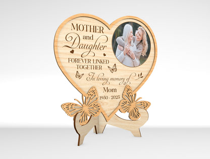 Mother Daughter Photo Frame SVG Heart Tabletop Sign Decor Laser Cut File for Glowforge, xTool, or LightBurn