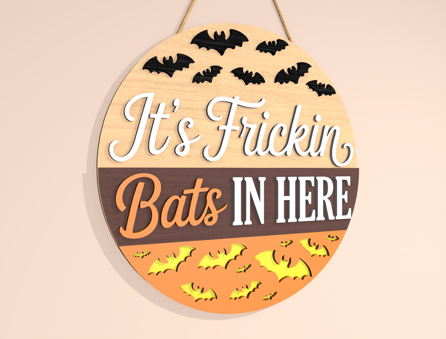 It's Frickin Bats In Here and Welcome My Pretties Door Hanger SVG Set for Glowforge xTool