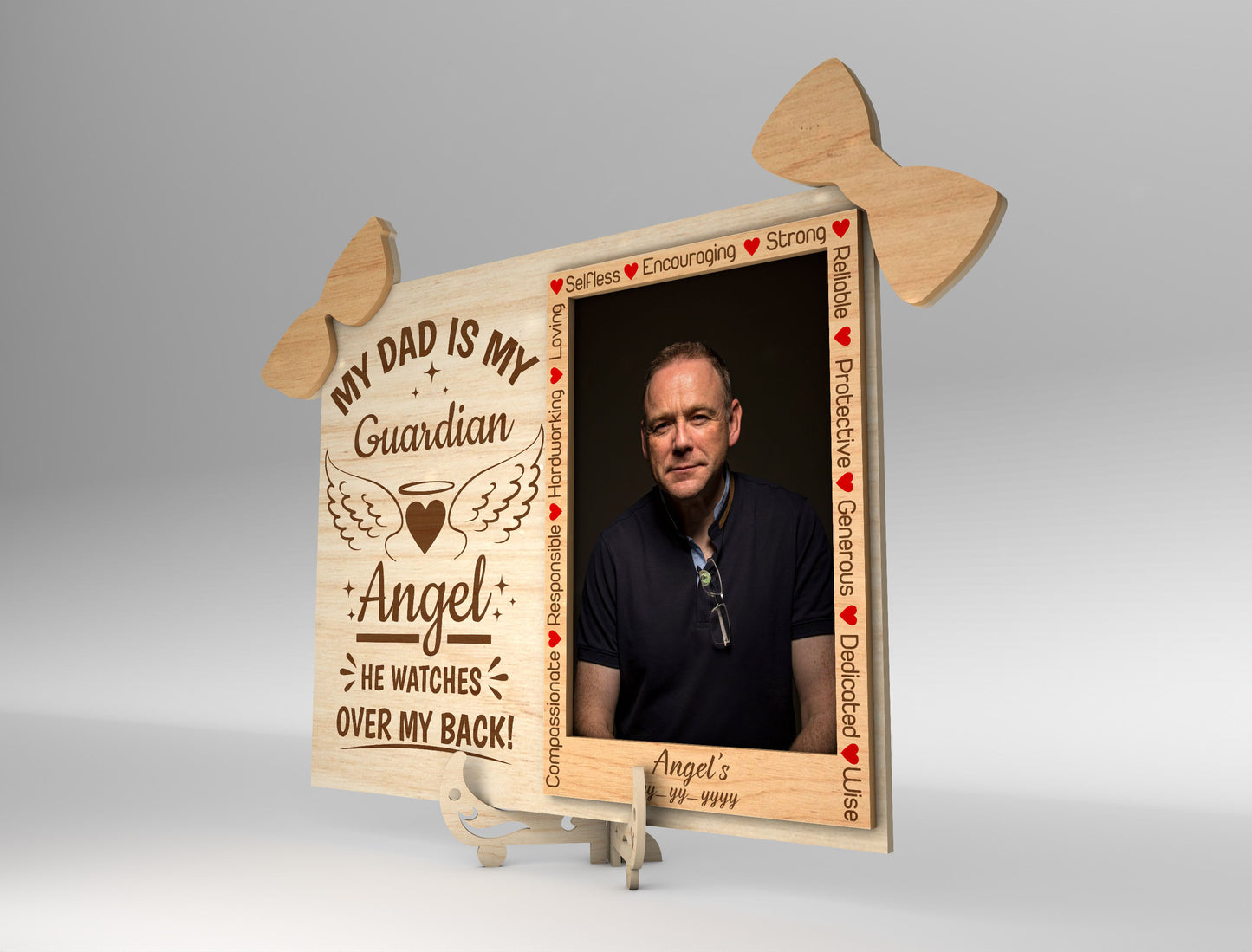 Dad Memorial Photo Frame SVG Laser Cut File for LightBurn and xTool
