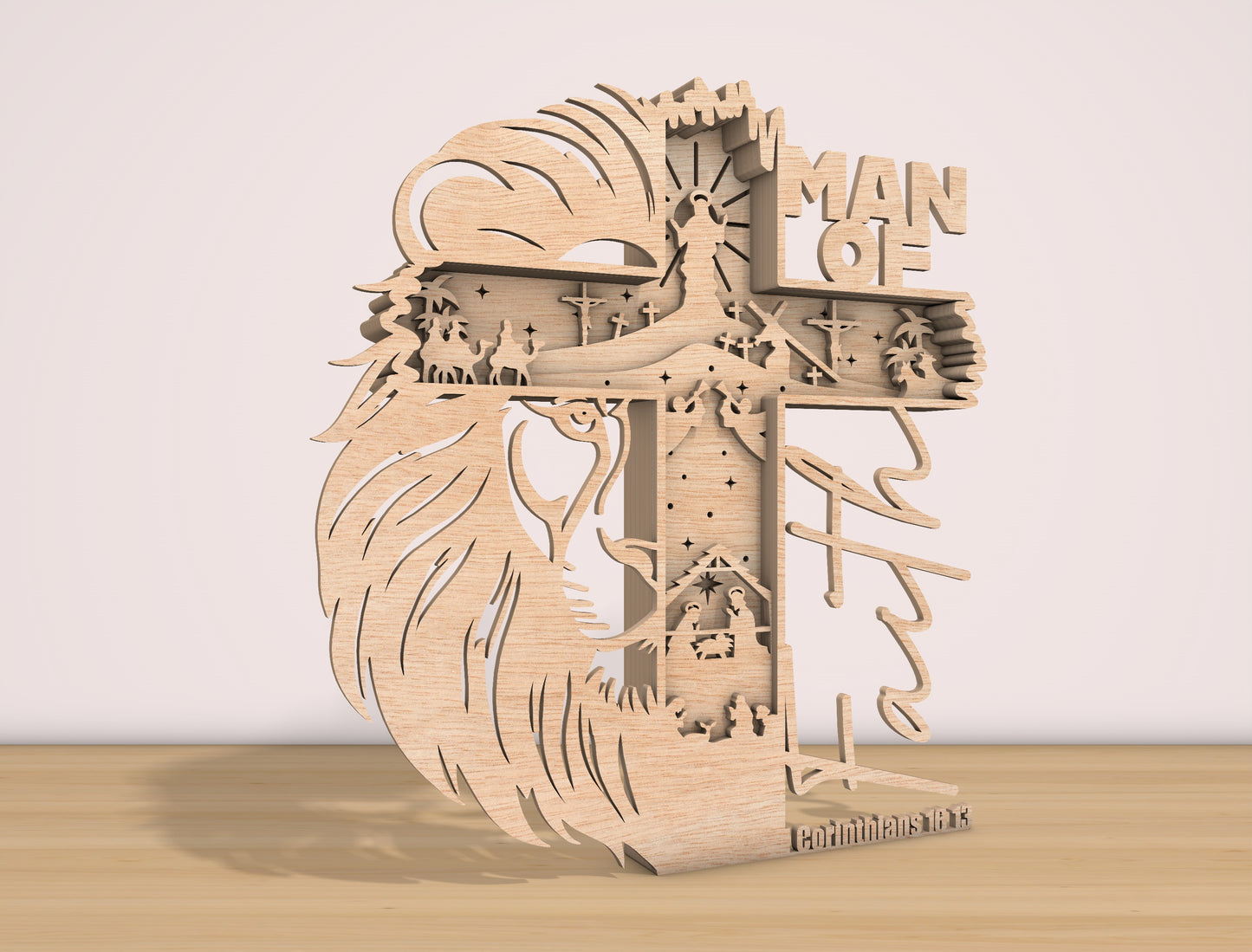 Man of God Son of Man Multilayer Cross SVG Bundle for Glowforge and xTool