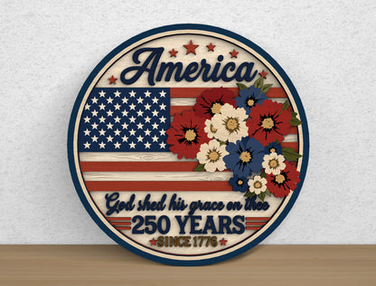250th Anniversary Eagle Door Hanger SVG Bundle for Glowforge xTool LightBurn 10 Designs