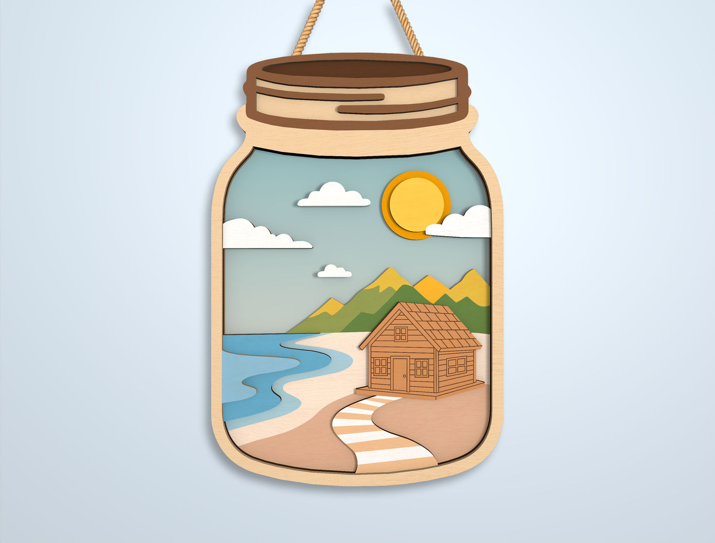 Coastal Bottle Door Sign SVG Bundle Laser Cut File for xTool