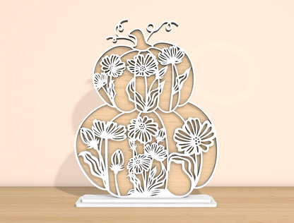 Floral Stacked Pumpkins SVG Bundle for Glowforge xTool LightBurn 6 Designs