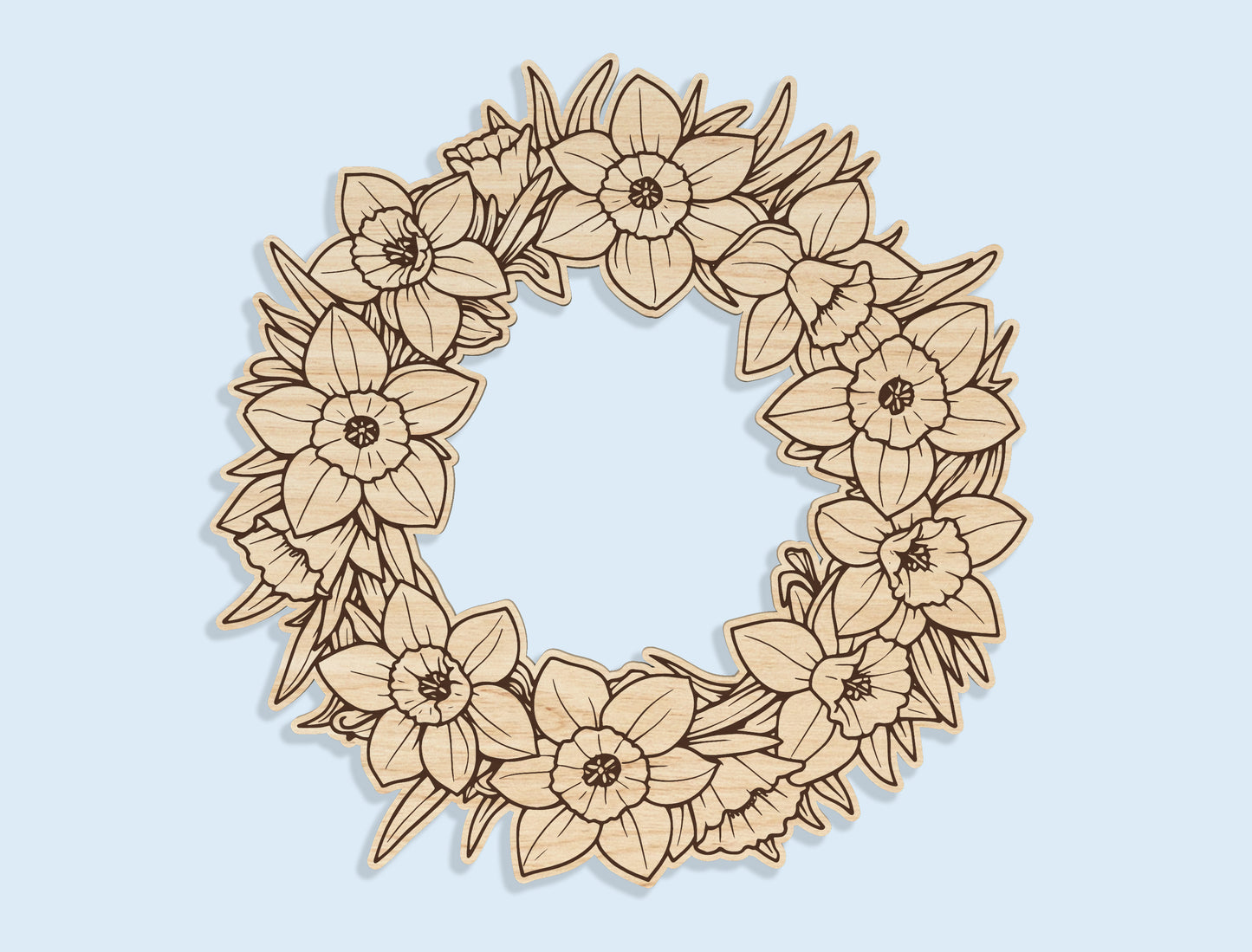 Floral Wreath Door Sign SVG Bundle Spring for LightBurn and xTool