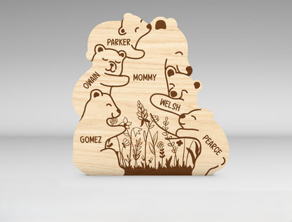 Custom Name Bear Family Tree Sign SVG for xTool and Glowforge