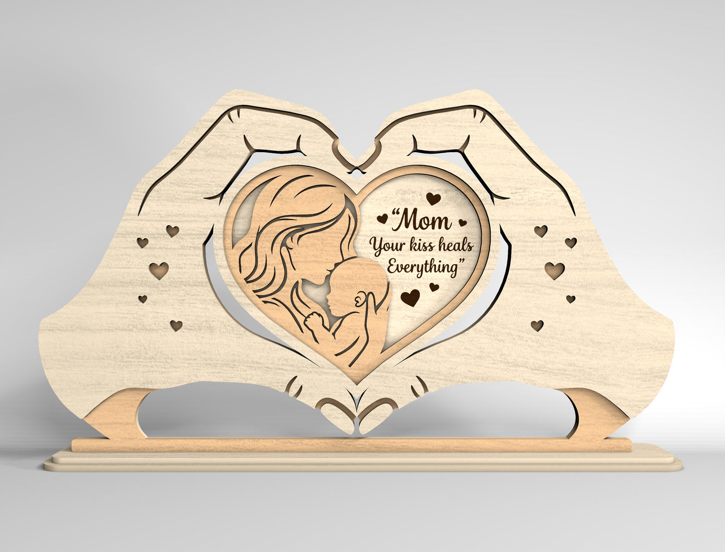 Personalized Mom Heart Stand Sign SVG Bundle for xTool and Glowforge