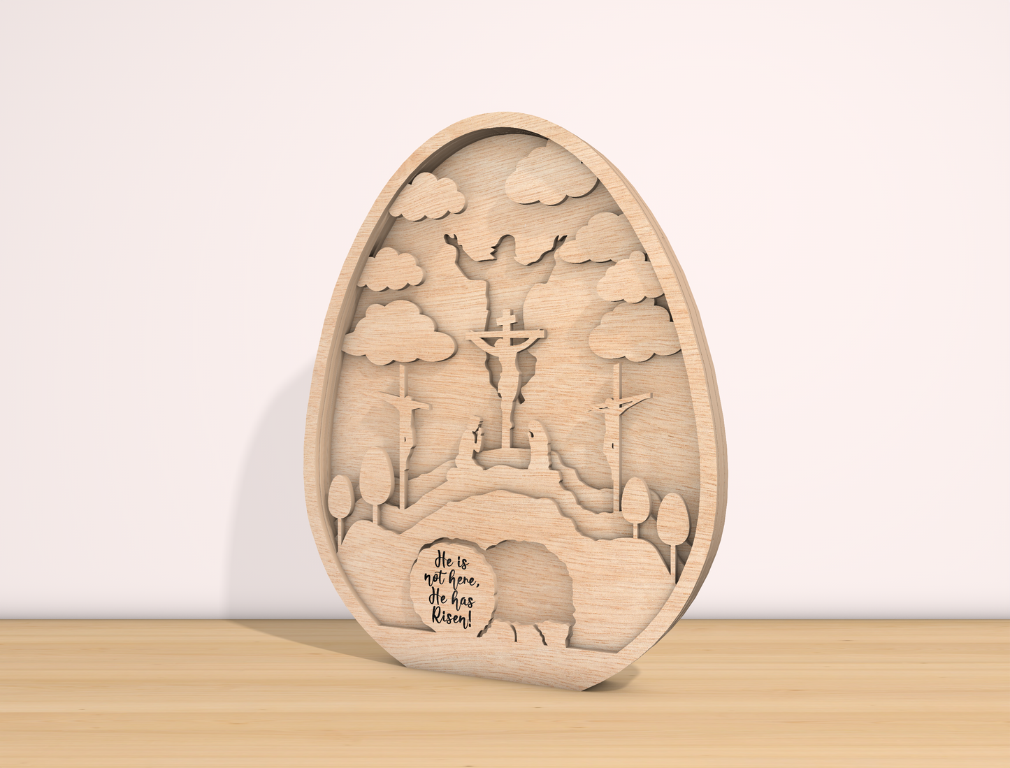 Multilayer Empty Tomb Cross Light SVG Bundle for Glowforge and xTool