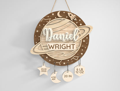 Baby Nursery Name Sign SVG File for Glowforge and xTool