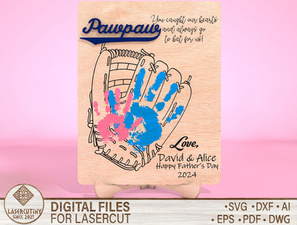 Personalized Handprint Dad Sign SVG Laser Cut File for Glowforge