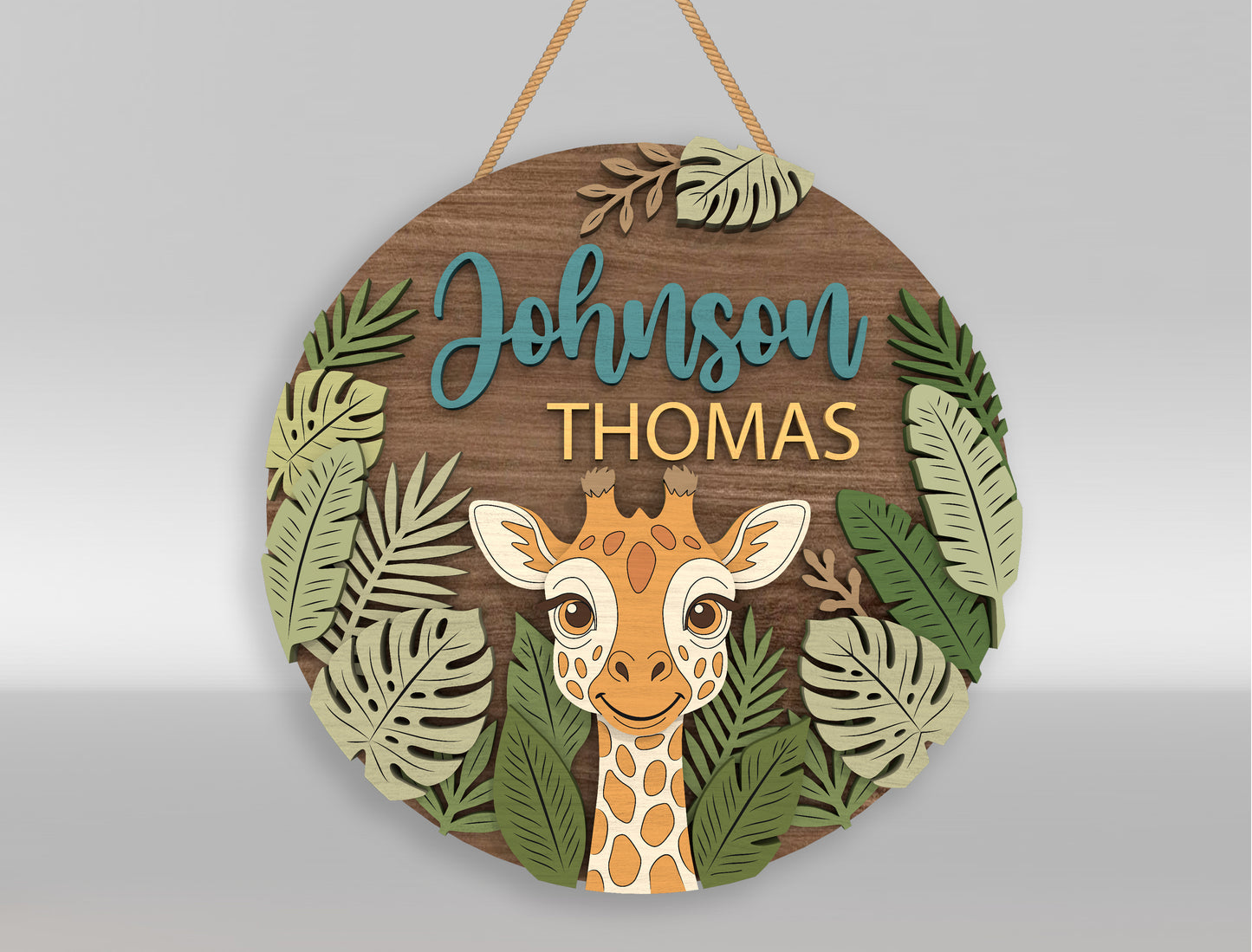 Personalized Nursery Door Sign SVG for Glowforge and xTool