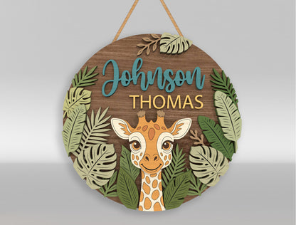 Personalized Nursery Door Sign SVG for Glowforge and xTool