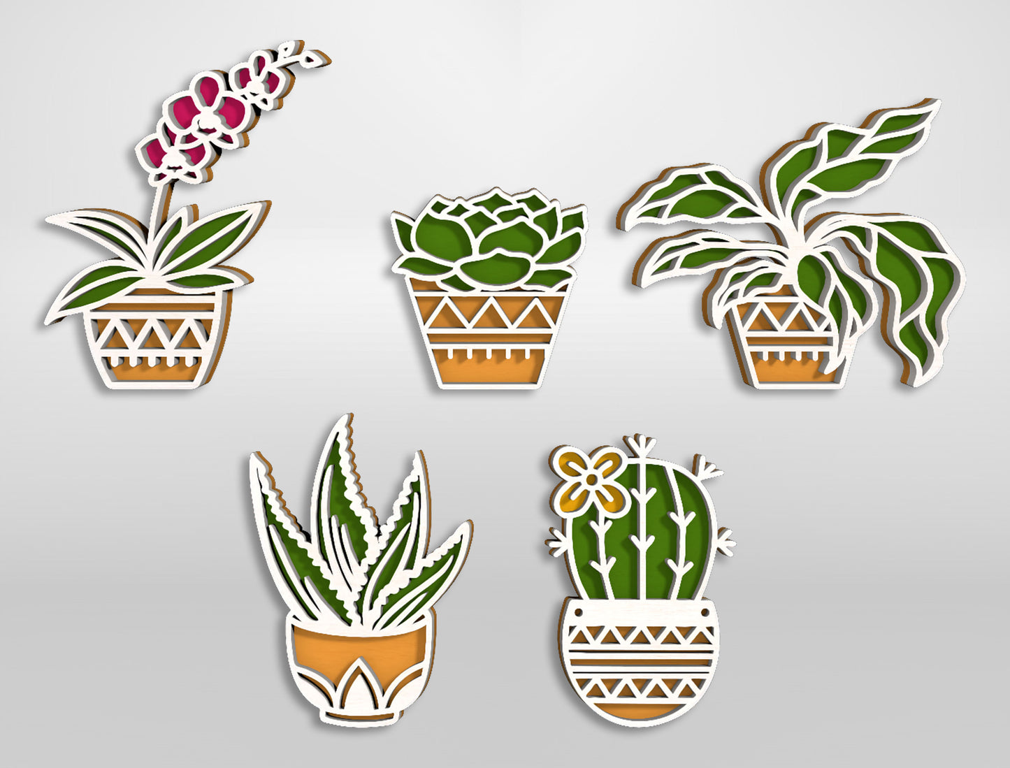 Home Plants Magnet SVG Bundle for Glowforge xTool Laser Cut File