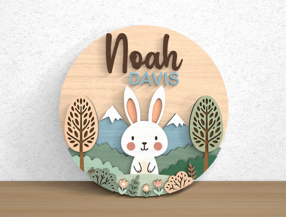Forest Animal Baby Name SVG File for Glowforge and xTool