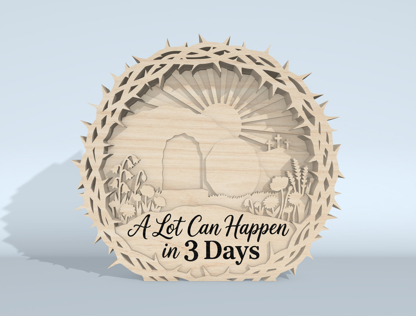 Easter Cross Multilayer SVG Bundle Jesus Scene for Glowforge and xTool