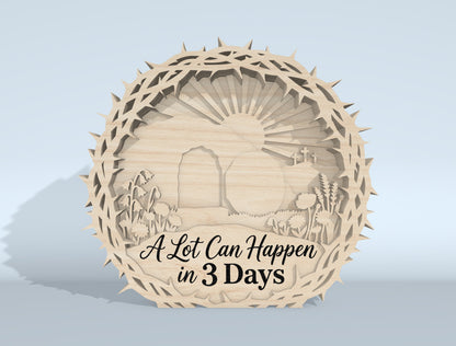 Easter Cross Multilayer SVG Bundle Jesus Scene for Glowforge and xTool