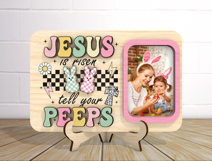 Jesus Is Risen Photo Frame SVG Bundle Christian Kids for LightBurn and xTool
