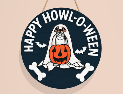 Happy Howl-O-Ween Dog SVG Bundle Laser Cut File | 12 Halloween Dog Designs | Funny Pet Decor | Glowforge, xTool, LightBurn, etc.
