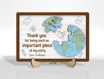 Teacher Puzzle Tabletop Sign SVG Bundle Laser Cut File for Glowforge and xTool