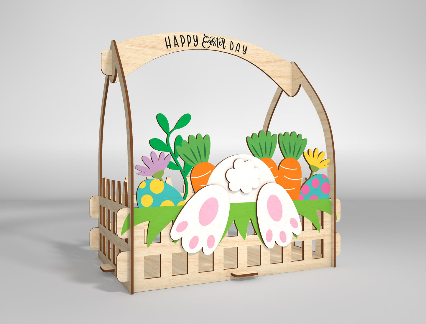 Bunny Easter Basket Holder SVG Spring 2 Designs for LightBurn and Glowforge