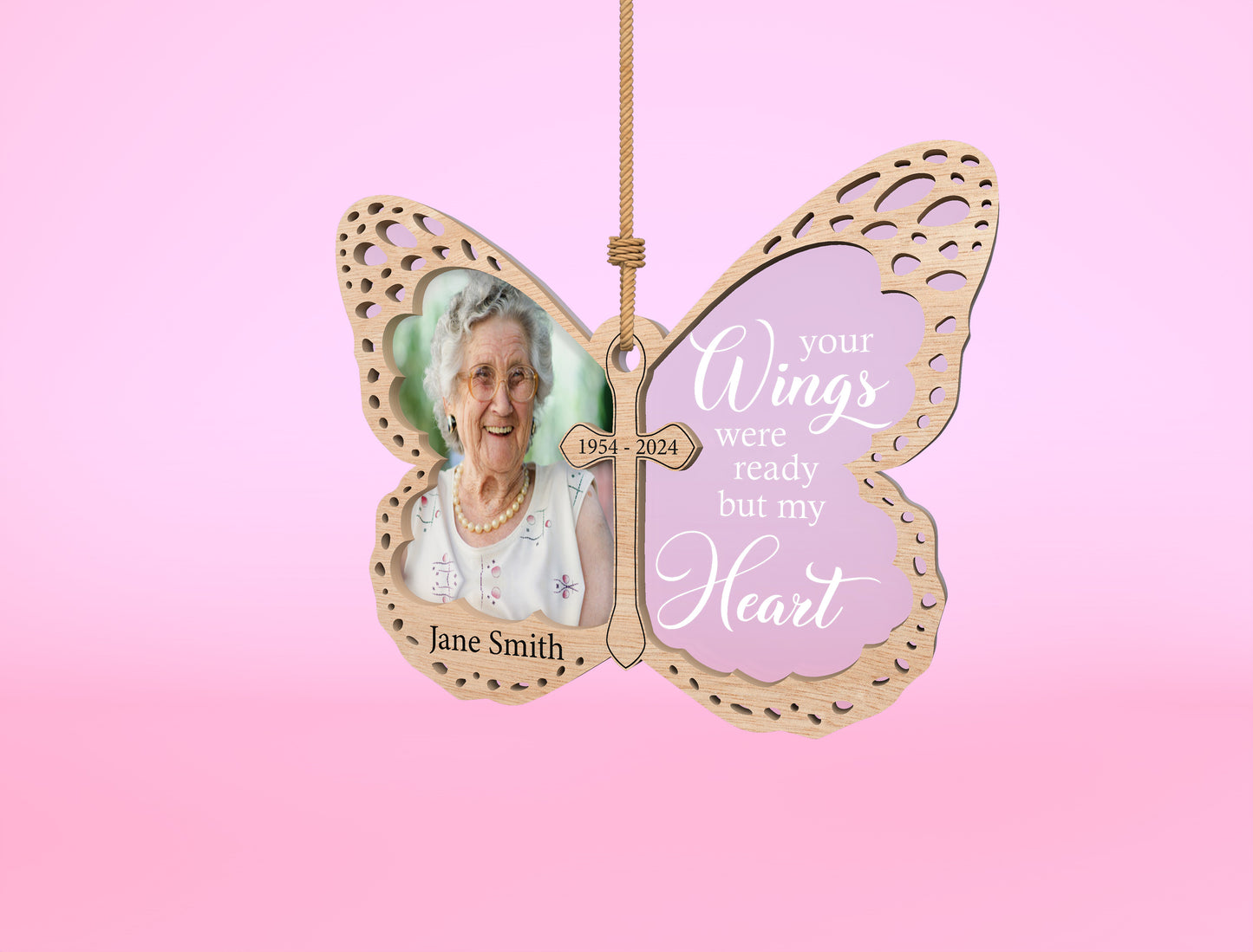 Butterfly Memorial Photo Ornament SVG Laser Cut File for Glowforge