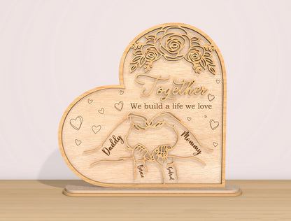 Family Hands Heart Sign SVG Bundle Together We Build for Glowforge