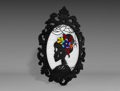 Halloween Gothic Frame SVG Bundle Skeleton Crow Standing Decor for xTool Glowforge LightBurn 2 Designs