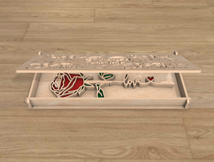 Rose Gift Box SVG Bundle Mother's Day Floral Keepsake for Glowforge