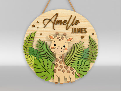 Personalized Safari Nursery Sign SVG for xTool and Glowforge
