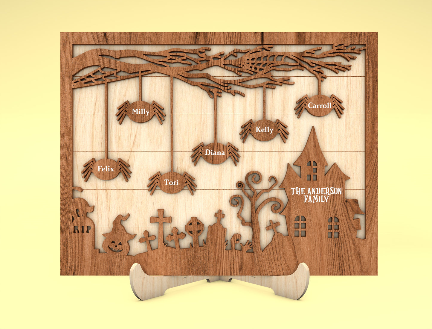 Personalized Halloween Spider Family Multilayer SVG 2 to 10 Spiders for LightBurn xTool