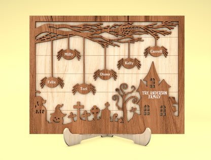 Personalized Halloween Spider Family Multilayer SVG 2 to 10 Spiders for LightBurn xTool