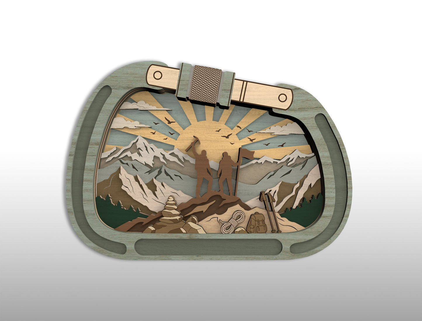 Adventure Multilayer Laser Cut File Bundle for Glowforge xTool LightBurn Camping Hiking SVG 14 Designs