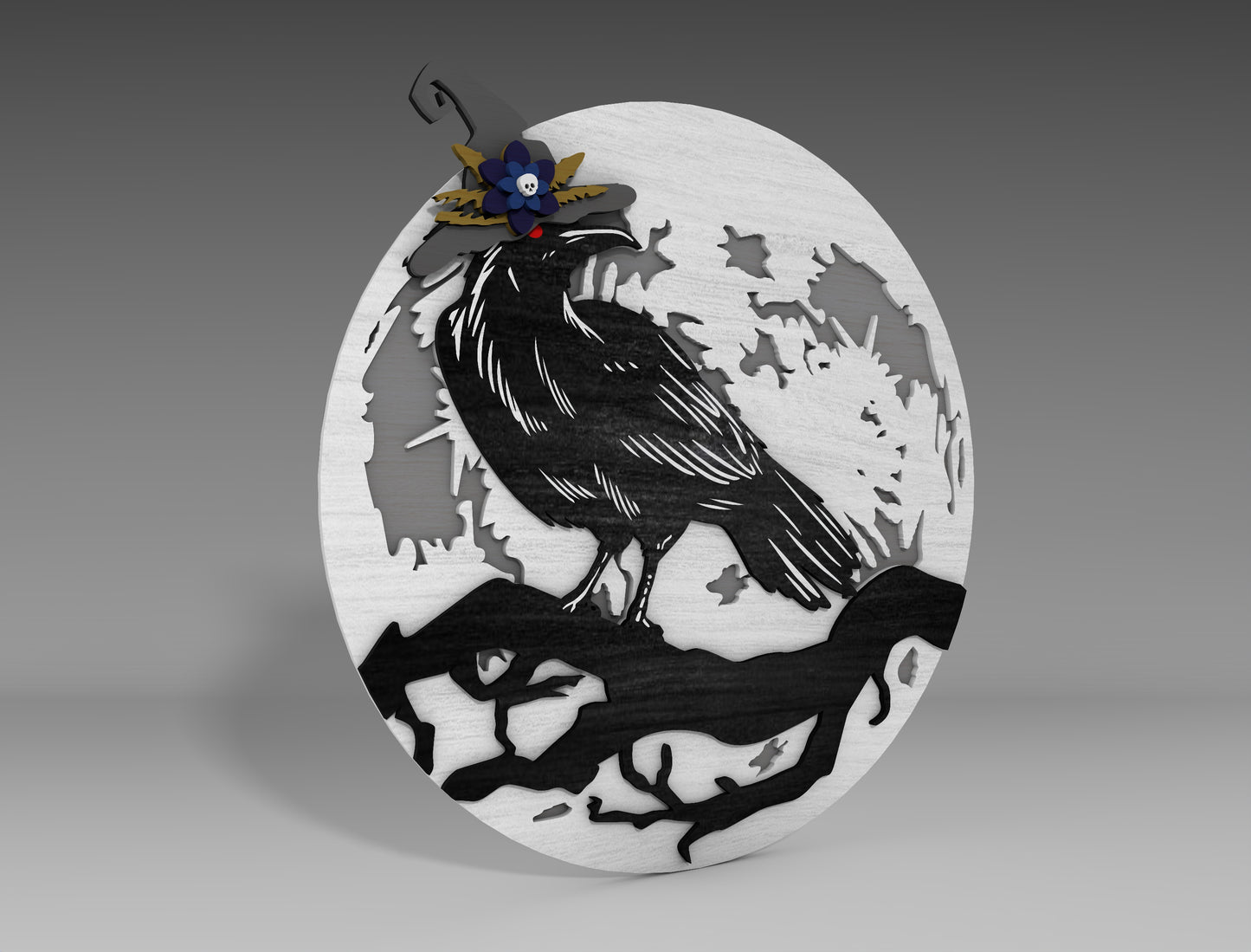 Halloween Raven Standing Decor SVG Bundle for Glowforge xTool LightBurn