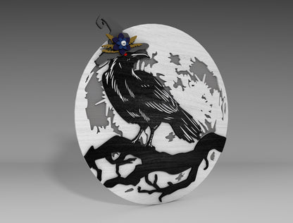 Halloween Raven Standing Decor SVG Bundle for Glowforge xTool LightBurn
