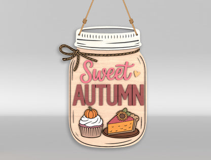 Fall Mason Jar Door Hanger SVG Bundle for Glowforge xTool LightBurn 8 Designs