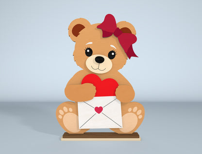 Cute Valentine Bear Laser Cut File Bundle | Teddy Bear Love Decor | Kids & Romantic Style | Glowforge, xTool, LightBurn, etc.