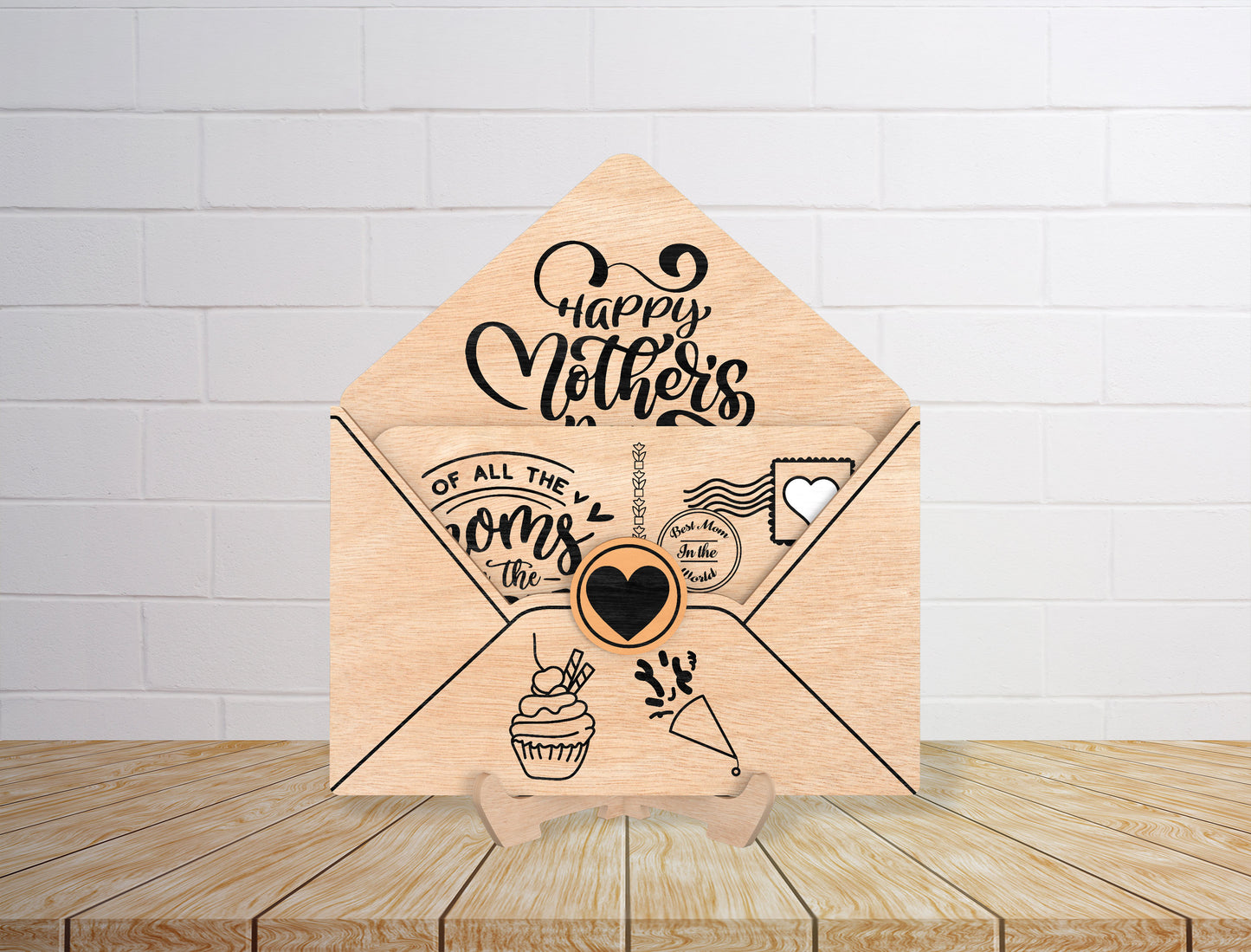 Mother's Day Envelope Card SVG Laser Cut File for Glowforge and xTool