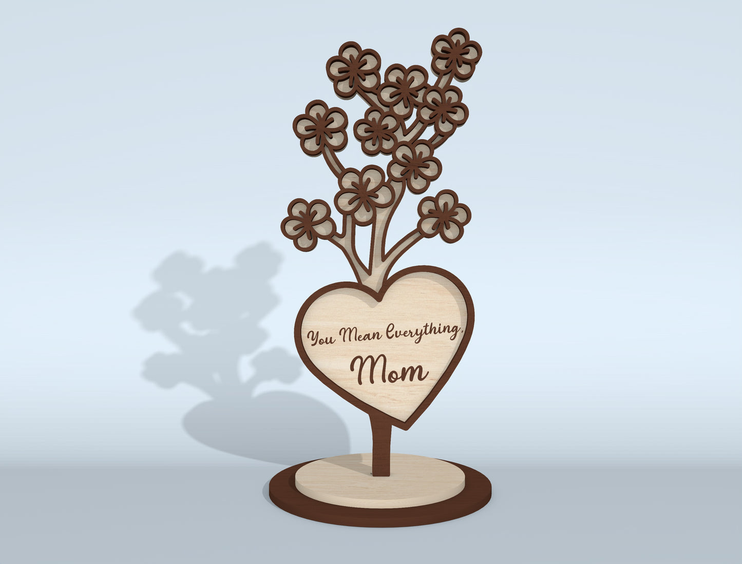 Mother's Day Flower Heart Sign SVG Bundle 16 Designs for LightBurn